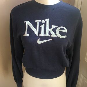 Nike- women’s size XS - navy, cropped sweatshirt
